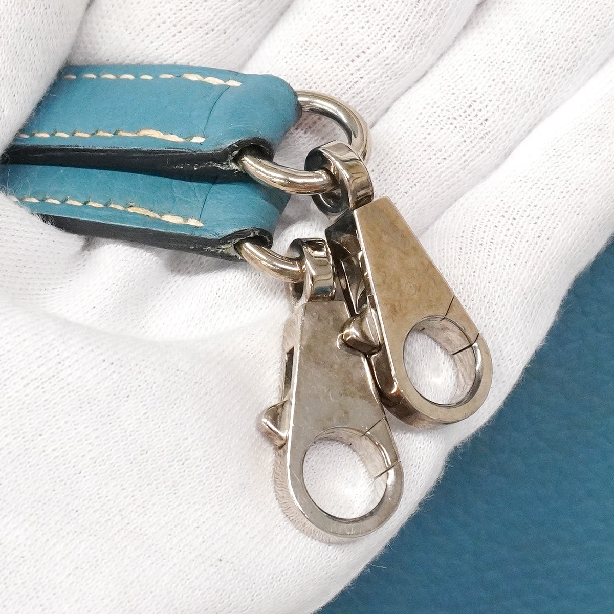 【6ia1104】エルメス ハンドバッグ ケリー32 トリヨンクレマンス ブルージーン シルバー金具 □N刻印 2wayバッグ【中古】レディース