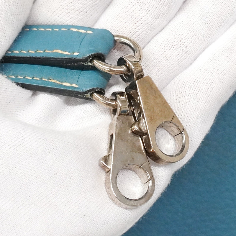 【6ia1104】エルメス ハンドバッグ ケリー32 トリヨンクレマンス ブルージーン シルバー金具 □N刻印 2wayバッグ【中古】レディース