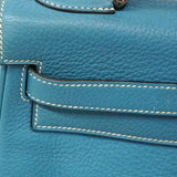 【6ia1104】エルメス ハンドバッグ ケリー32 トリヨンクレマンス ブルージーン シルバー金具 □N刻印 2wayバッグ【中古】レディース