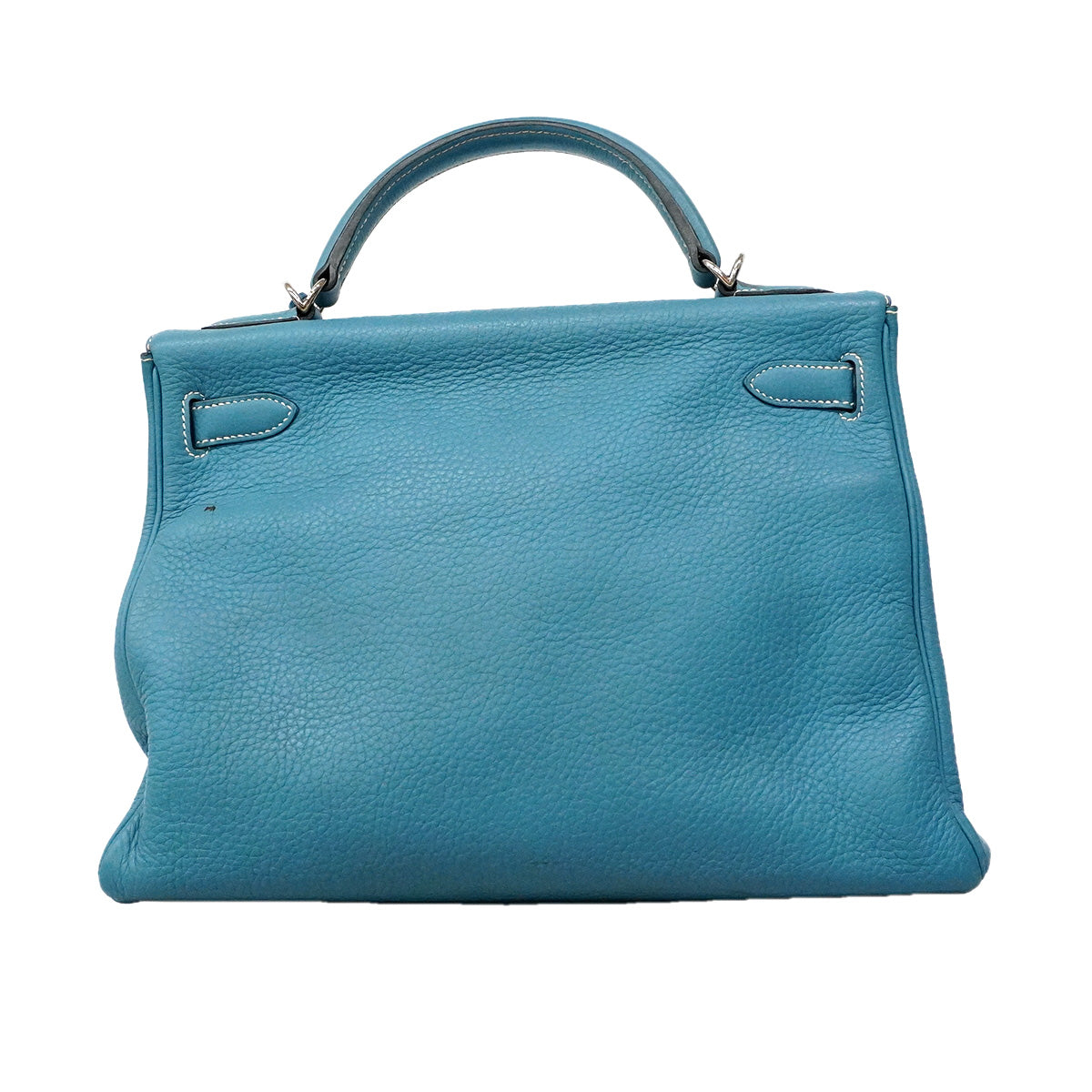 【6ia1104】エルメス ハンドバッグ ケリー32 トリヨンクレマンス ブルージーン シルバー金具 □N刻印 2wayバッグ【中古】レディース