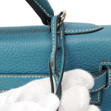 【6ia1104】エルメス ハンドバッグ ケリー32 トリヨンクレマンス ブルージーン シルバー金具 □N刻印 2wayバッグ【中古】レディース