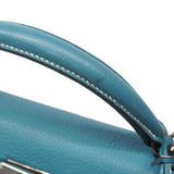 【6ia1104】エルメス ハンドバッグ ケリー32 トリヨンクレマンス ブルージーン シルバー金具 □N刻印 2wayバッグ【中古】レディース