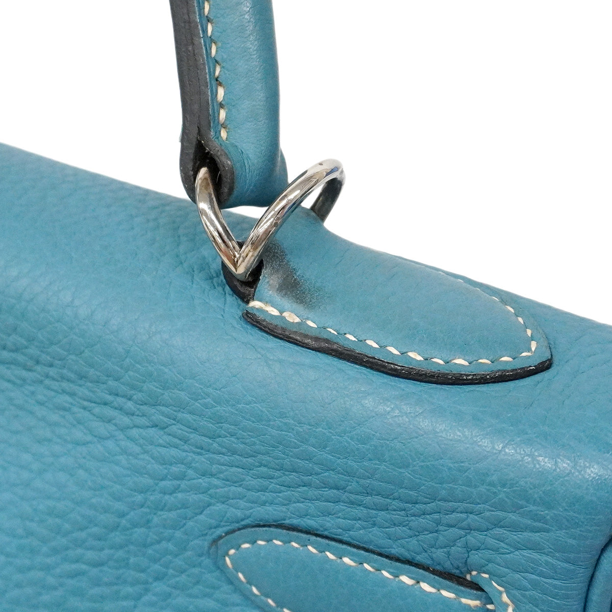 【6ia1104】エルメス ハンドバッグ ケリー32 トリヨンクレマンス ブルージーン シルバー金具 □N刻印 2wayバッグ【中古】レディース