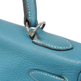 【6ia1104】エルメス ハンドバッグ ケリー32 トリヨンクレマンス ブルージーン シルバー金具 □N刻印 2wayバッグ【中古】レディース