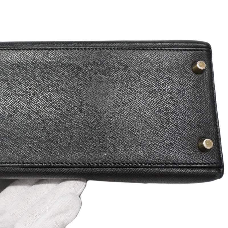 【6ia1105】エルメス ハンドバッグ ケリー32 ヴォーエプソン ブラック ゴールド金具 □O刻印 2wayバッグ【中古】レディース