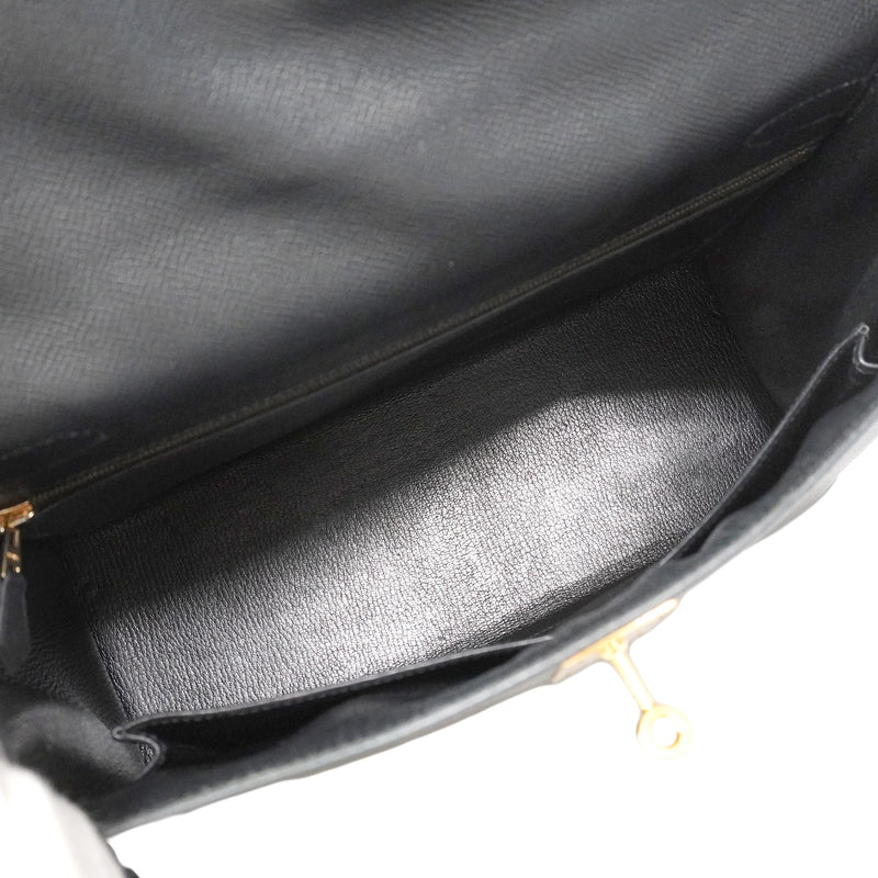 【6ia1105】エルメス ハンドバッグ ケリー32 ヴォーエプソン ブラック ゴールド金具 □O刻印 2wayバッグ【中古】レディース