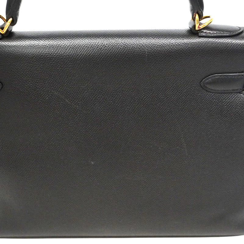 【6ia1105】エルメス ハンドバッグ ケリー32 ヴォーエプソン ブラック ゴールド金具 □O刻印 2wayバッグ【中古】レディース