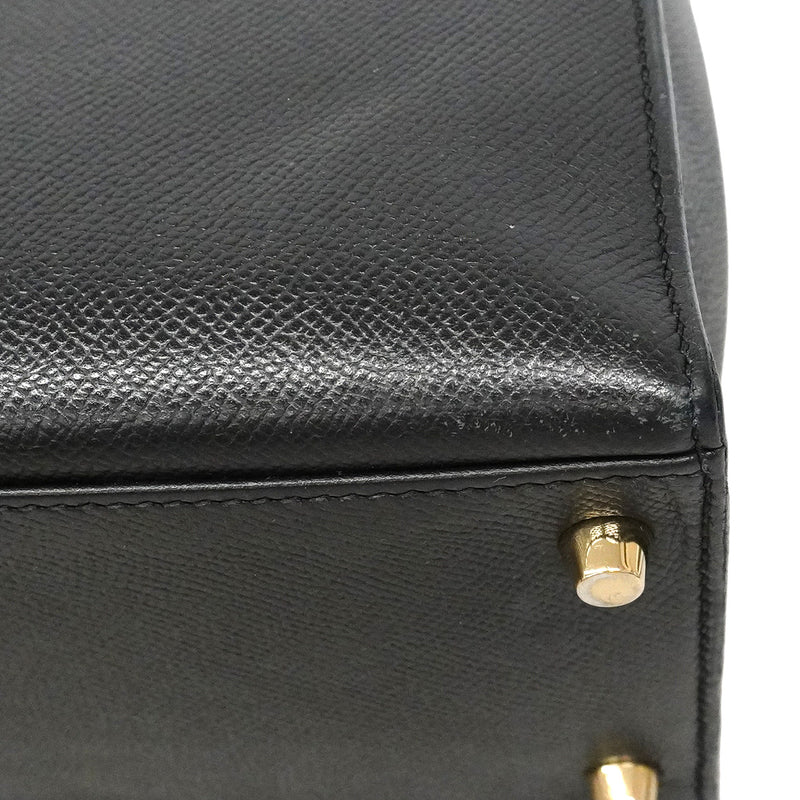 【6ia1105】エルメス ハンドバッグ ケリー32 ヴォーエプソン ブラック ゴールド金具 □O刻印 2wayバッグ【中古】レディース