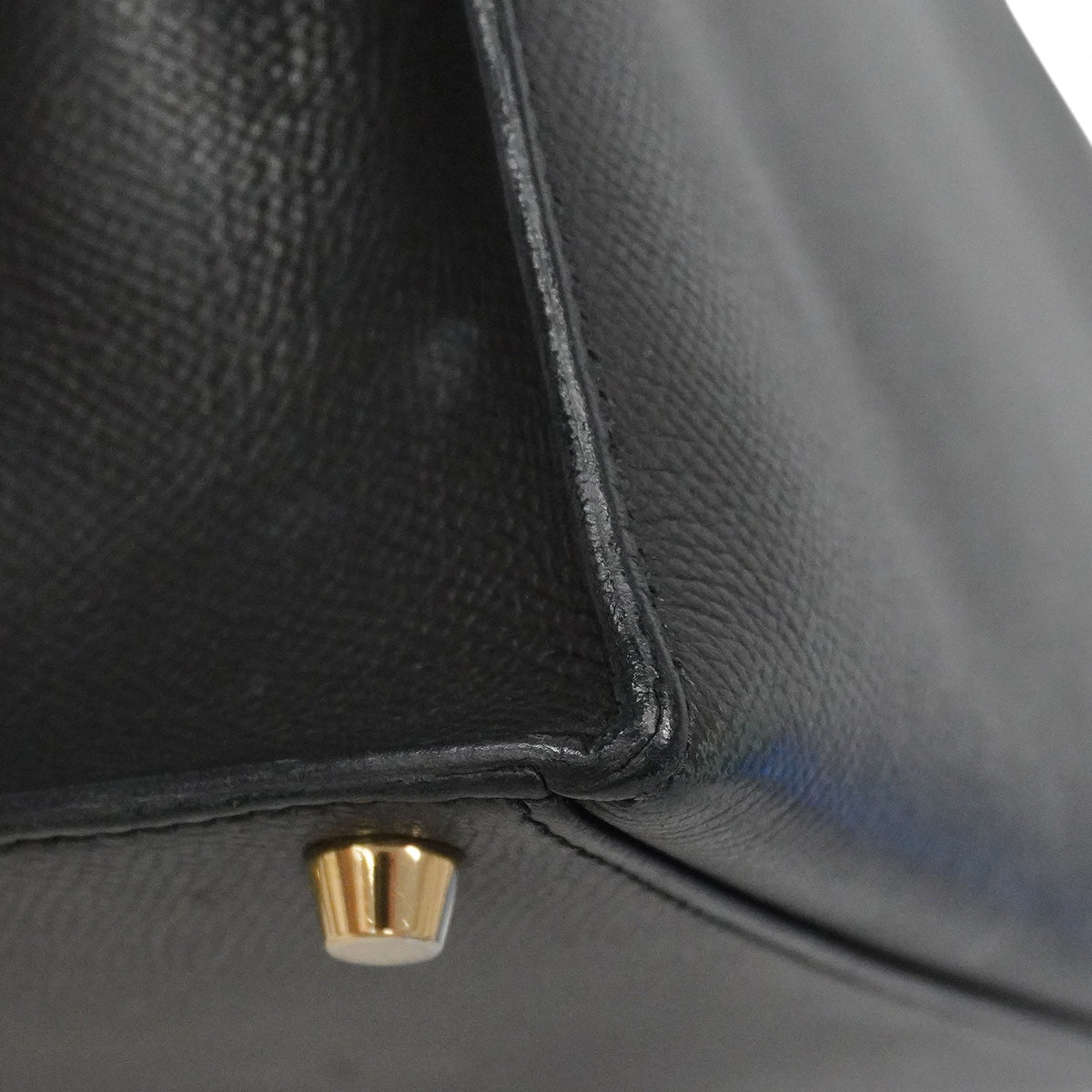 【6ia1105】エルメス ハンドバッグ ケリー32 ヴォーエプソン ブラック ゴールド金具 □O刻印 2wayバッグ【中古】レディース