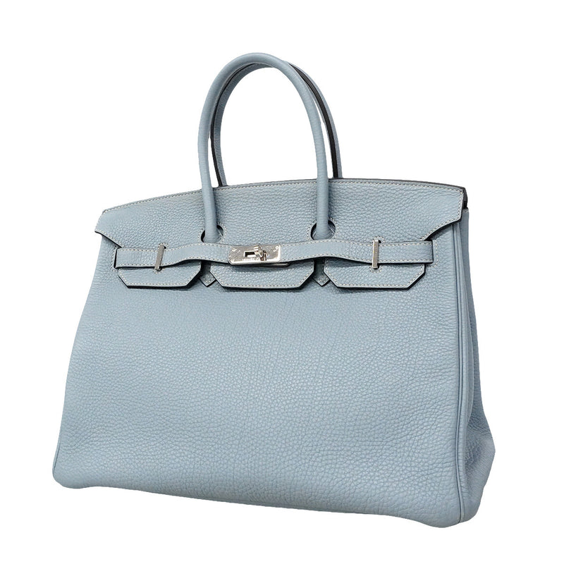 【6ia1106】エルメス ハンドバッグ バーキン35 トゴ ブルーラン シルバー金具 □P刻印【中古】レディース