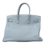 【6ia1106】エルメス ハンドバッグ バーキン35 トゴ ブルーラン シルバー金具 □P刻印【中古】レディース