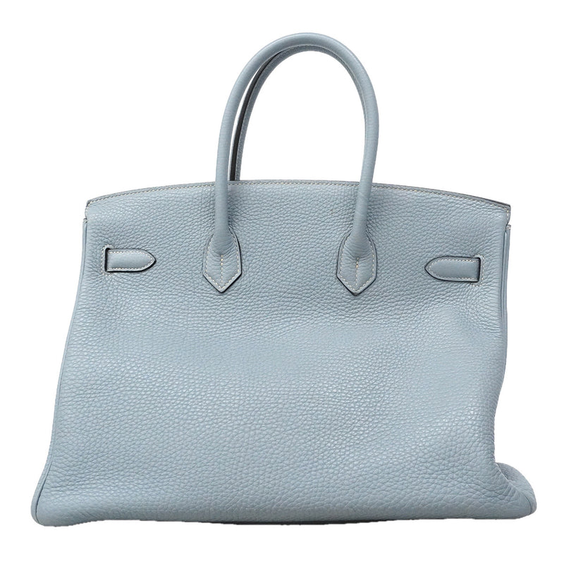 【6ia1106】エルメス ハンドバッグ バーキン35 トゴ ブルーラン シルバー金具 □P刻印【中古】レディース