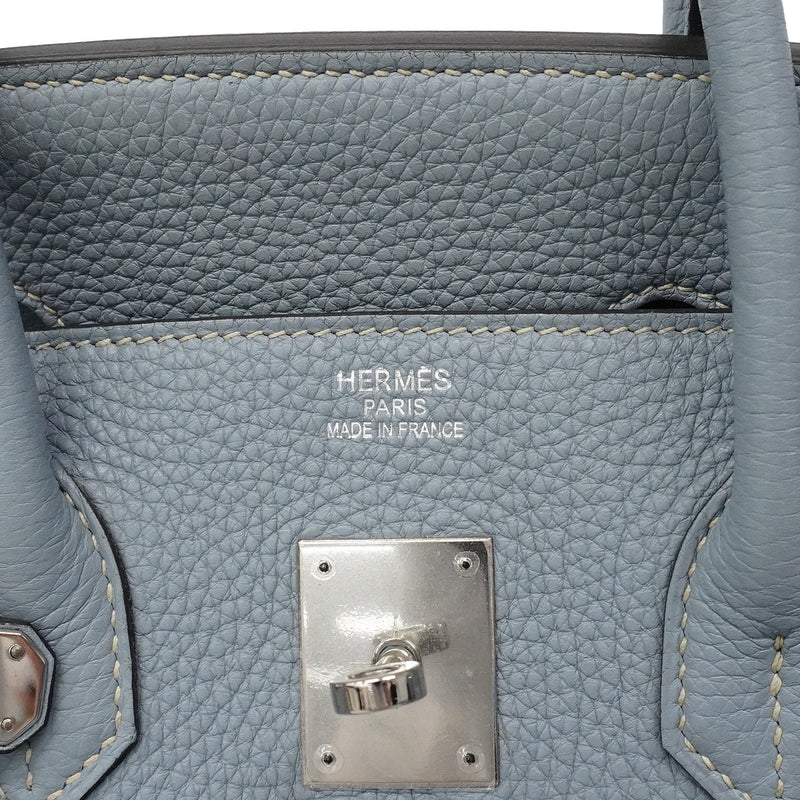 【6ia1106】エルメス ハンドバッグ バーキン35 トゴ ブルーラン シルバー金具 □P刻印【中古】レディース
