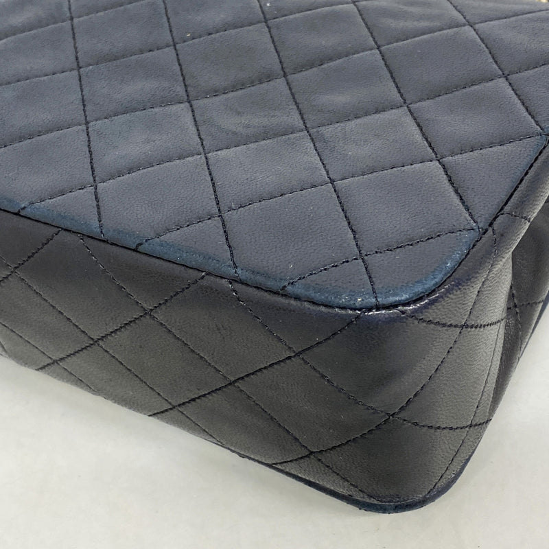 【6ia1107】シャネル ショルダーバッグ マトラッセ チェーンショルダー ラムスキン ブラック ゴールド金具【中古】レディース