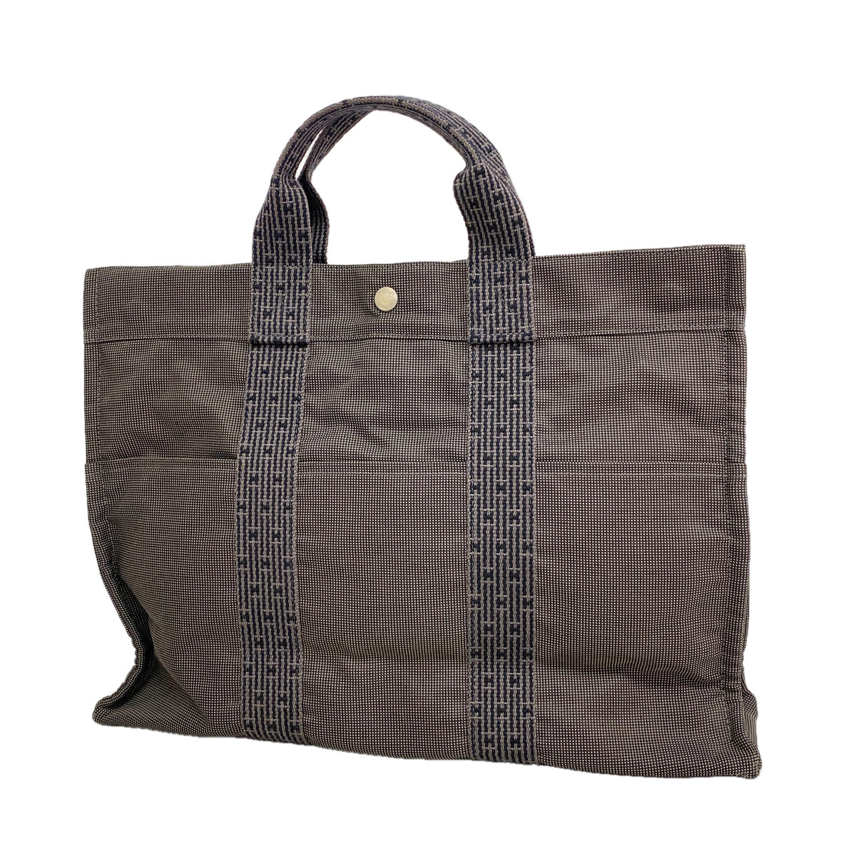 【6ia1120】エルメス トートバッグ エールラインMM ナイロン グレー シルバー金具【中古】メンズ レディース ユニセックス