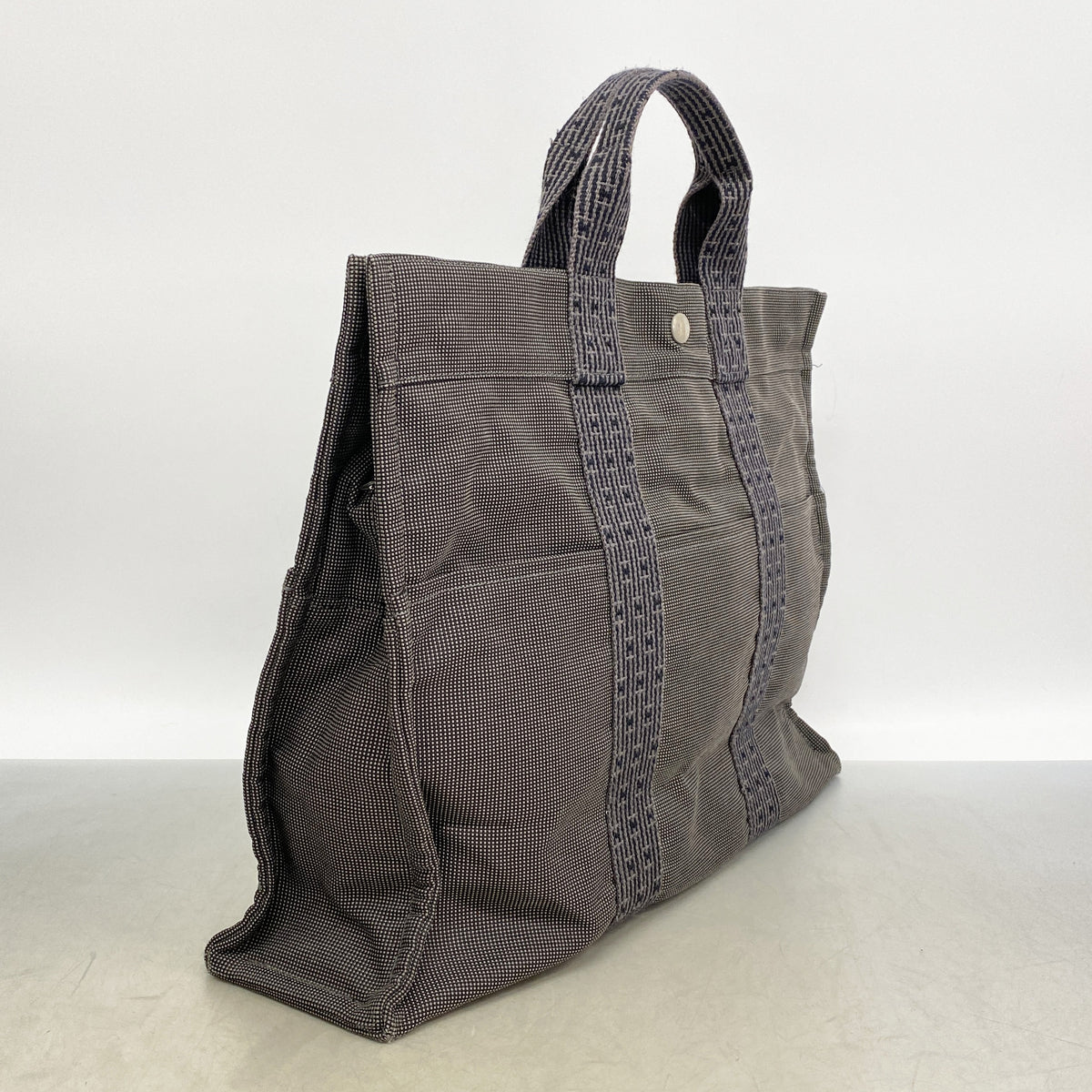 【6ia1120】エルメス トートバッグ エールラインMM ナイロン グレー シルバー金具【中古】メンズ レディース ユニセックス