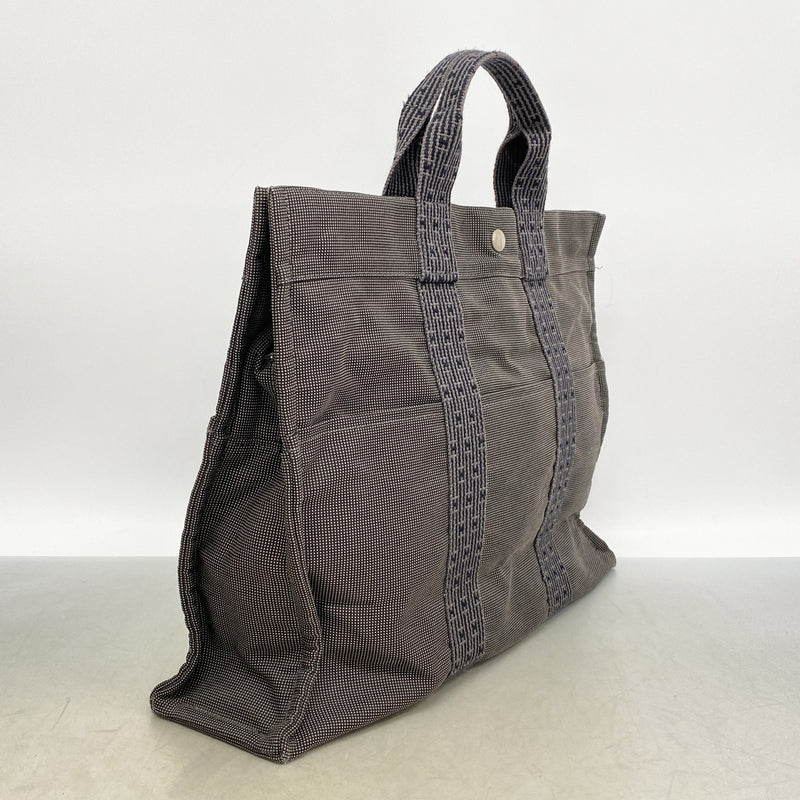 【6ia1120】エルメス トートバッグ エールラインMM ナイロン グレー シルバー金具【中古】メンズ レディース ユニセックス