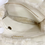 【6ia1124】シャネル ハンドバッグ ムートン ベージュ ゴールド金具【中古】レディース