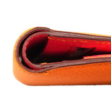 【6ia1130-e】エルメス 財布 ベアンコンパクトヴェルソ ヴォーエプソン オレンジ ローズアザレ シルバー金具 C刻印【中古】レディース