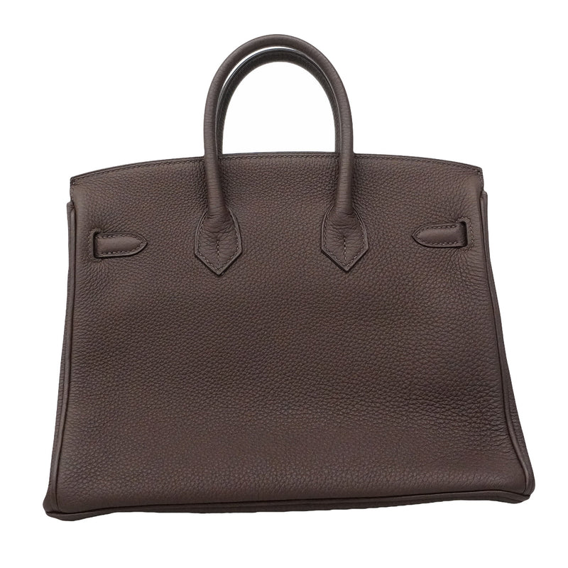 【6ia1131-g】エルメス ハンドバッグ バーキン25 トゴ ショコラ シルバー金具 D刻印【中古】レディース