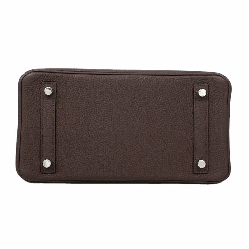 【6ia1131-g】エルメス ハンドバッグ バーキン25 トゴ ショコラ シルバー金具 D刻印【中古】レディース