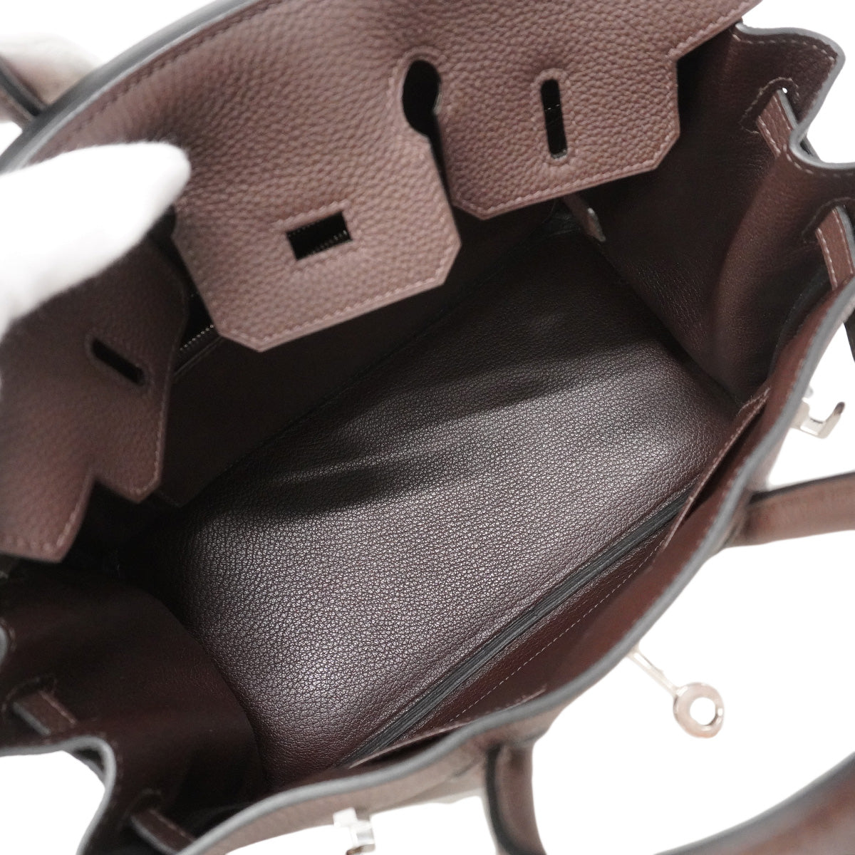 【6ia1131-g】エルメス ハンドバッグ バーキン25 トゴ ショコラ シルバー金具 D刻印【中古】レディース
