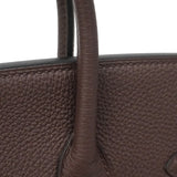 【6ia1131-g】エルメス ハンドバッグ バーキン25 トゴ ショコラ シルバー金具 D刻印【中古】レディース