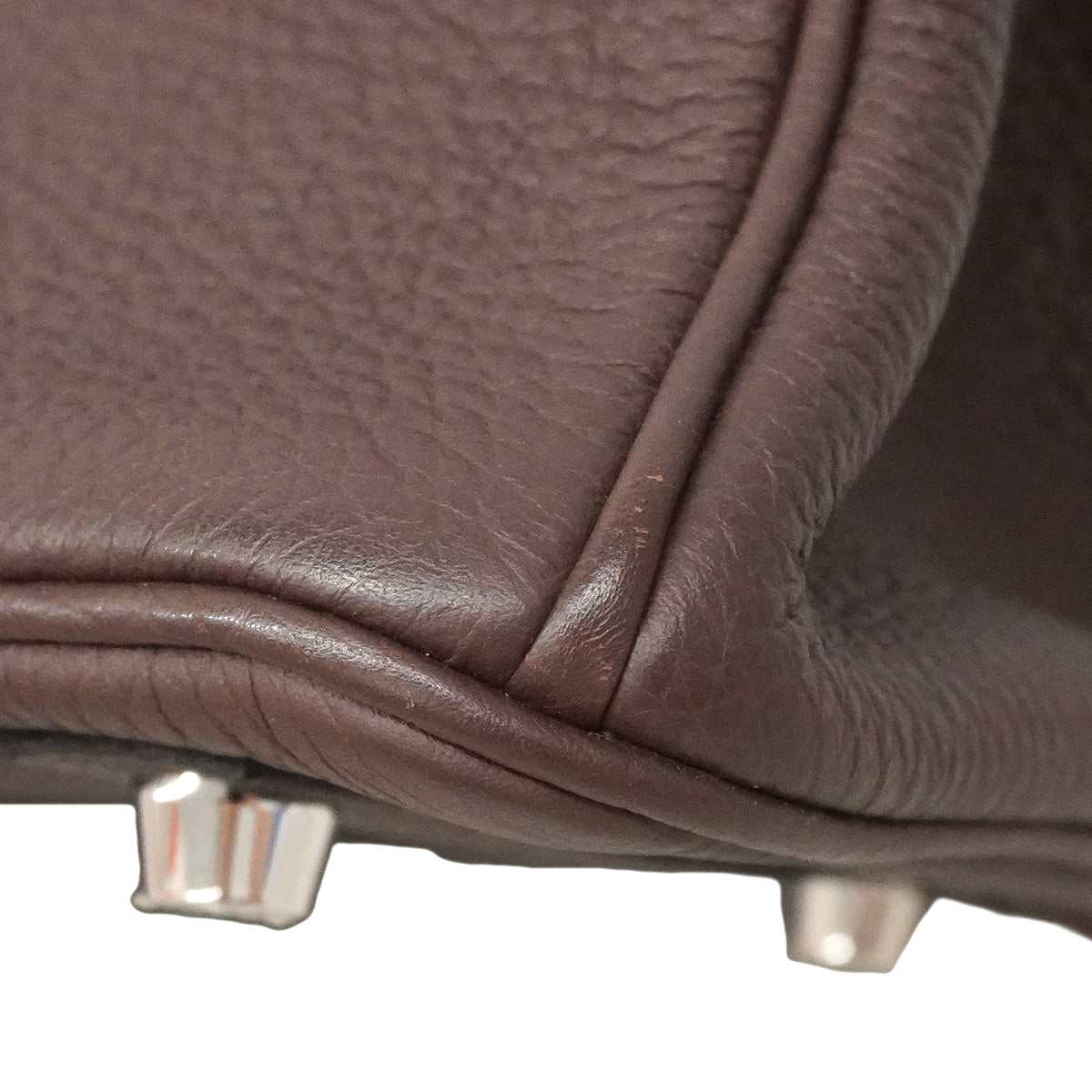 【6ia1131-g】エルメス ハンドバッグ バーキン25 トゴ ショコラ シルバー金具 D刻印【中古】レディース