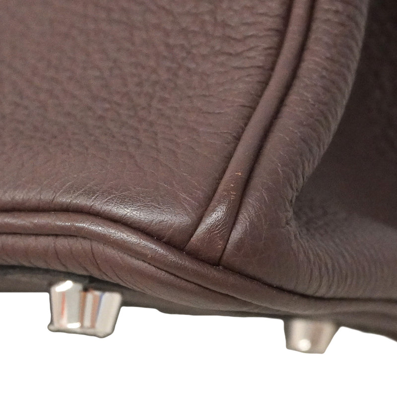 【6ia1131-g】エルメス ハンドバッグ バーキン25 トゴ ショコラ シルバー金具 D刻印【中古】レディース