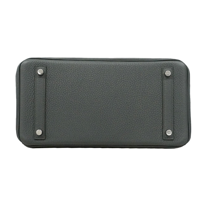 【6ia1132-g】エルメス ハンドバッグ バーキン30 トゴ ヴェールマングローブ シルバー金具 K刻印【中古】レディース