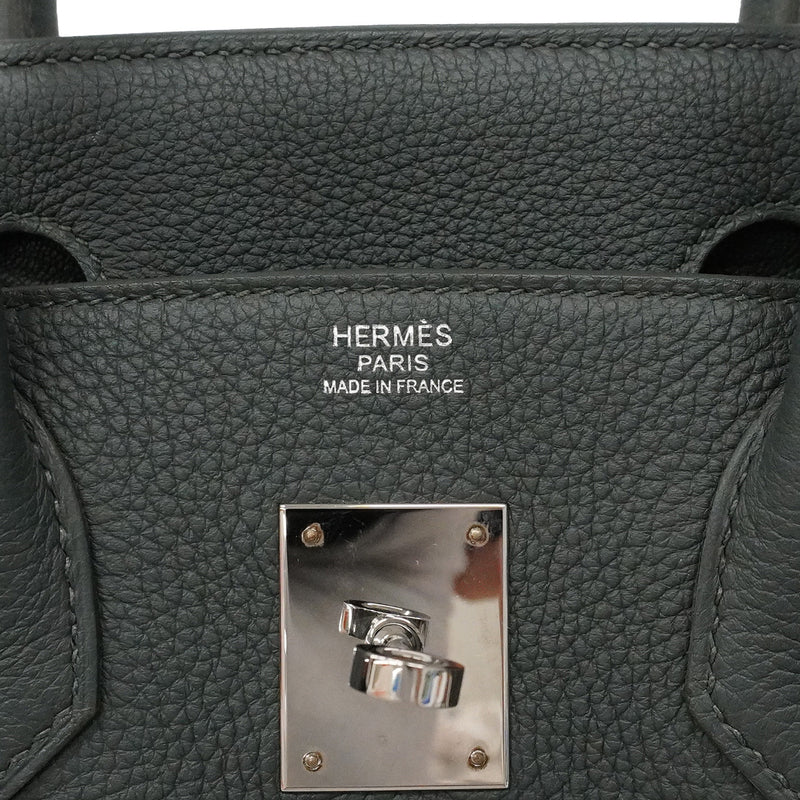 【6ia1132-g】エルメス ハンドバッグ バーキン30 トゴ ヴェールマングローブ シルバー金具 K刻印【中古】レディース