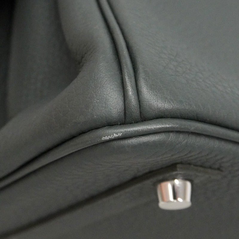 【6ia1132-g】エルメス ハンドバッグ バーキン30 トゴ ヴェールマングローブ シルバー金具 K刻印【中古】レディース