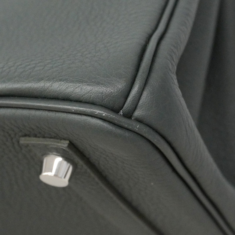 【6ia1132-g】エルメス ハンドバッグ バーキン30 トゴ ヴェールマングローブ シルバー金具 K刻印【中古】レディース