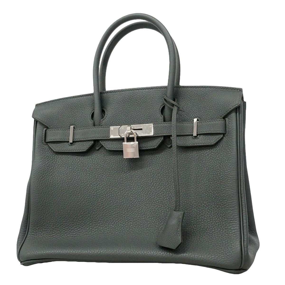 【6ia1132-g】エルメス ハンドバッグ バーキン30 トゴ ヴェールマングローブ シルバー金具 K刻印【中古】レディース