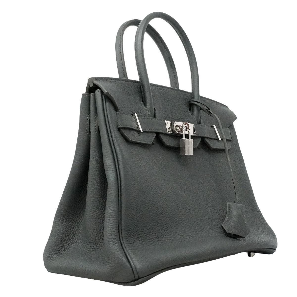 【6ia1132-g】エルメス ハンドバッグ バーキン30 トゴ ヴェールマングローブ シルバー金具 K刻印【中古】レディース