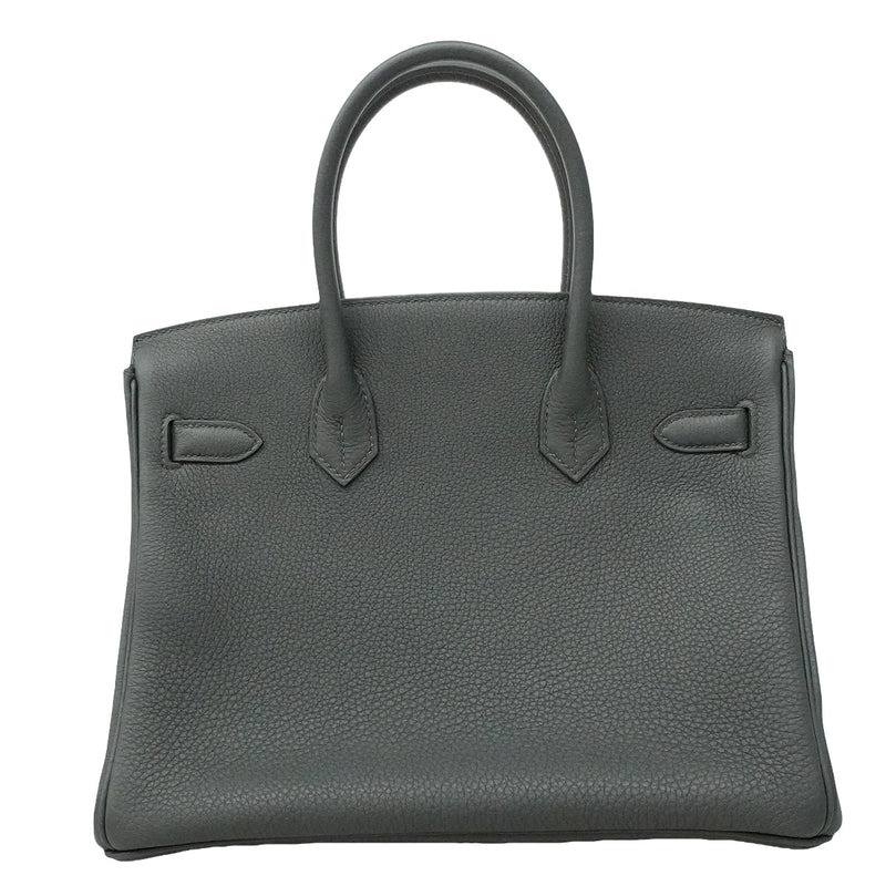 【6ia1132-g】エルメス ハンドバッグ バーキン30 トゴ ヴェールマングローブ シルバー金具 K刻印【中古】レディース