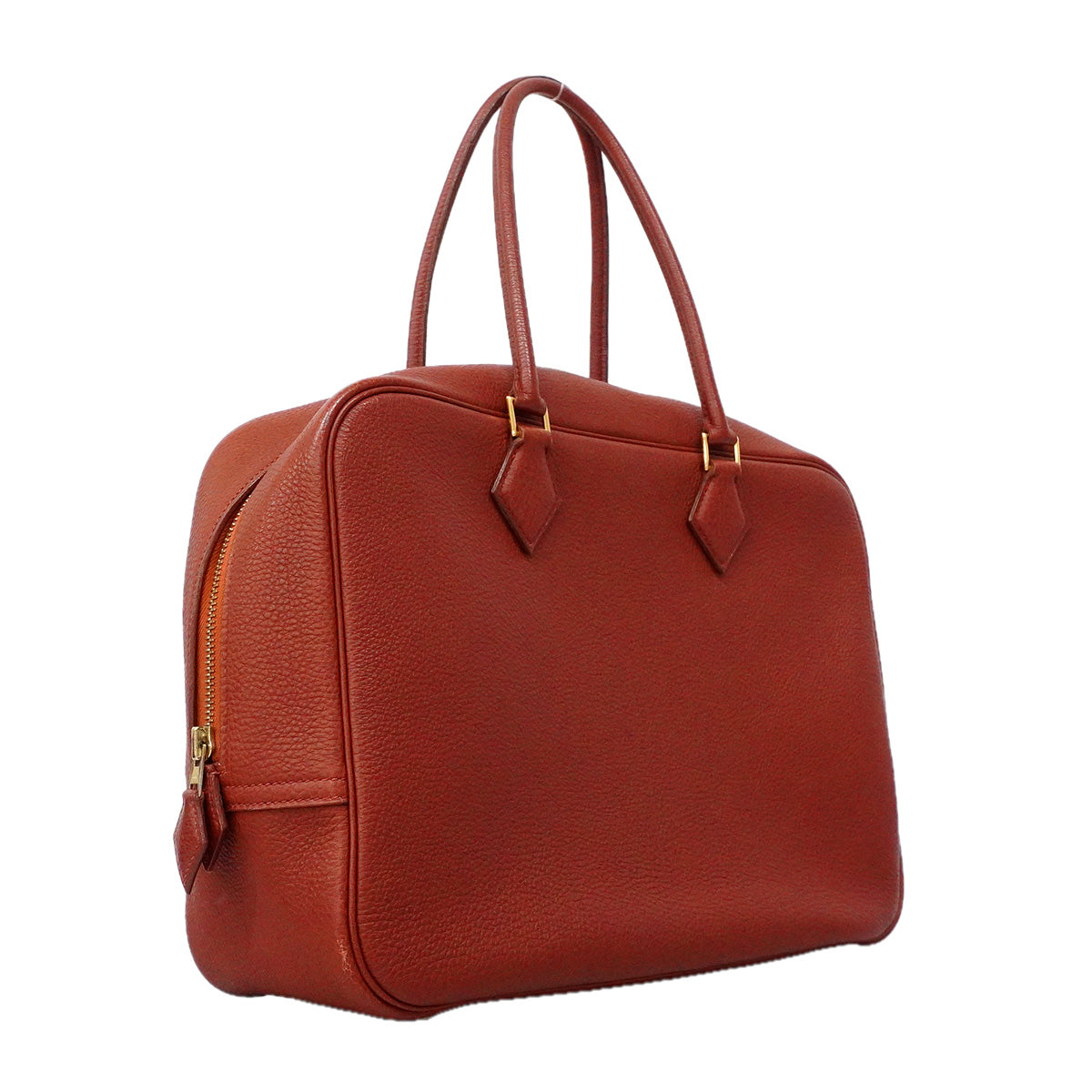 【6ia1134】エルメス トートバッグ プリュム32 トゴ ブリック ゴールド金具 □F刻印【中古】レディース