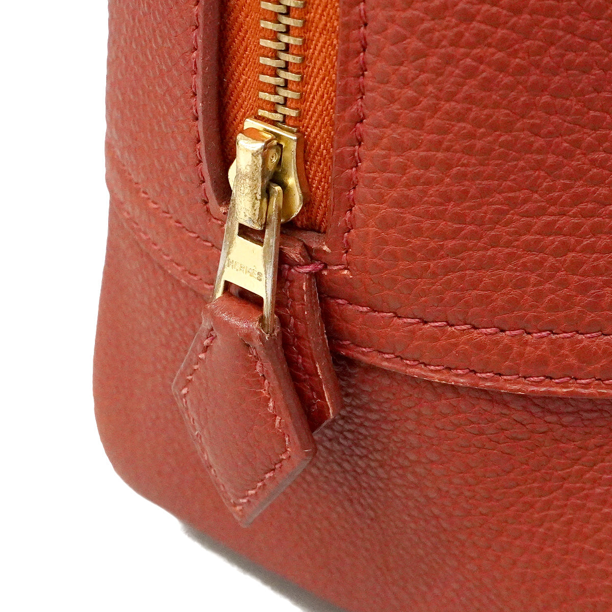 【6ia1134】エルメス トートバッグ プリュム32 トゴ ブリック ゴールド金具 □F刻印【中古】レディース
