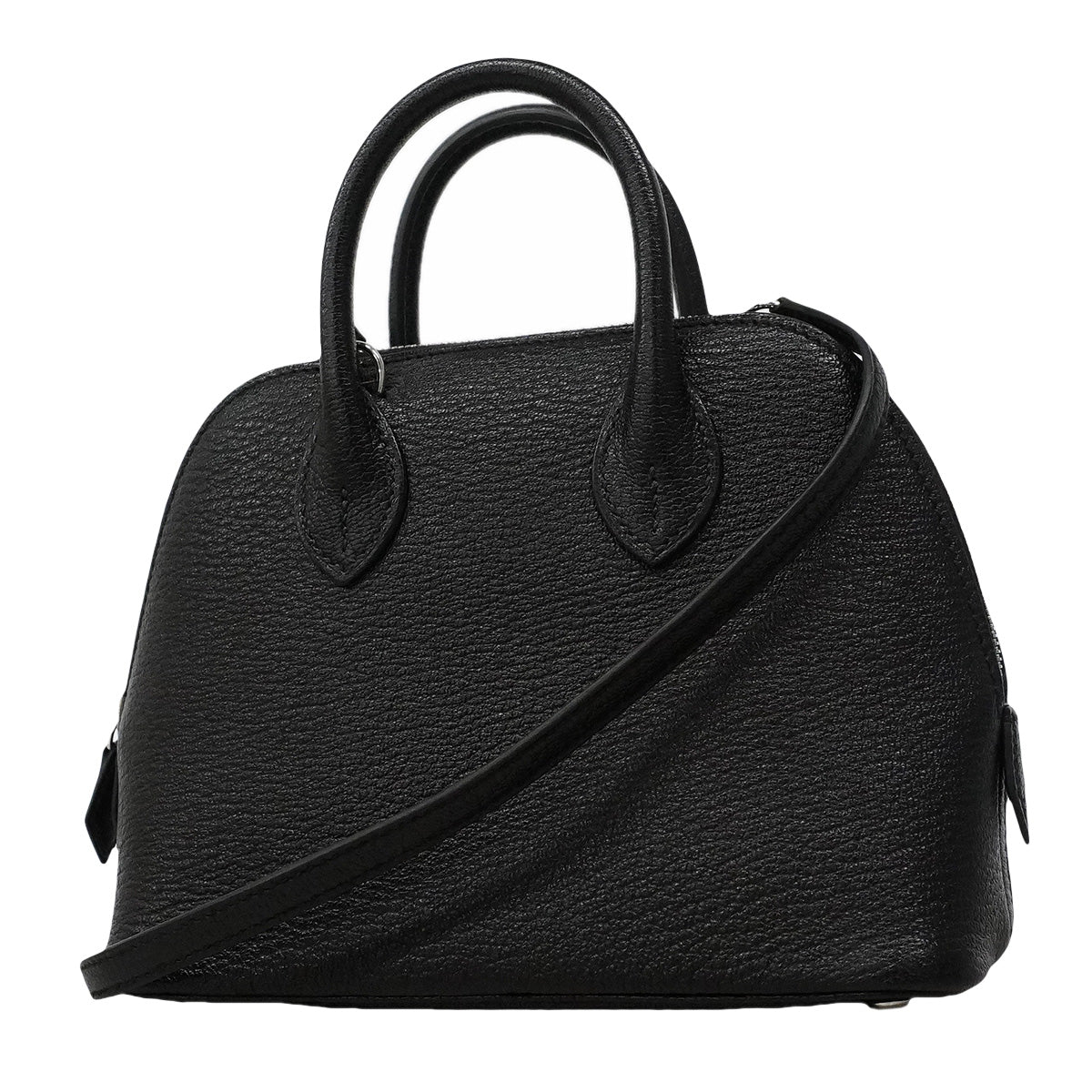 【6ia1138】エルメス ハンドバッグ ボリード1923ミニ シェブルミゾル ブラック シルバー金具 G刻印【中古】レディース