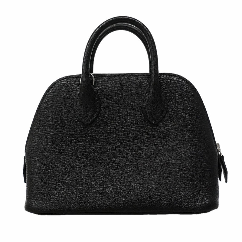 【6ia1138】エルメス ハンドバッグ ボリード1923ミニ シェブルミゾル ブラック シルバー金具 G刻印【中古】レディース