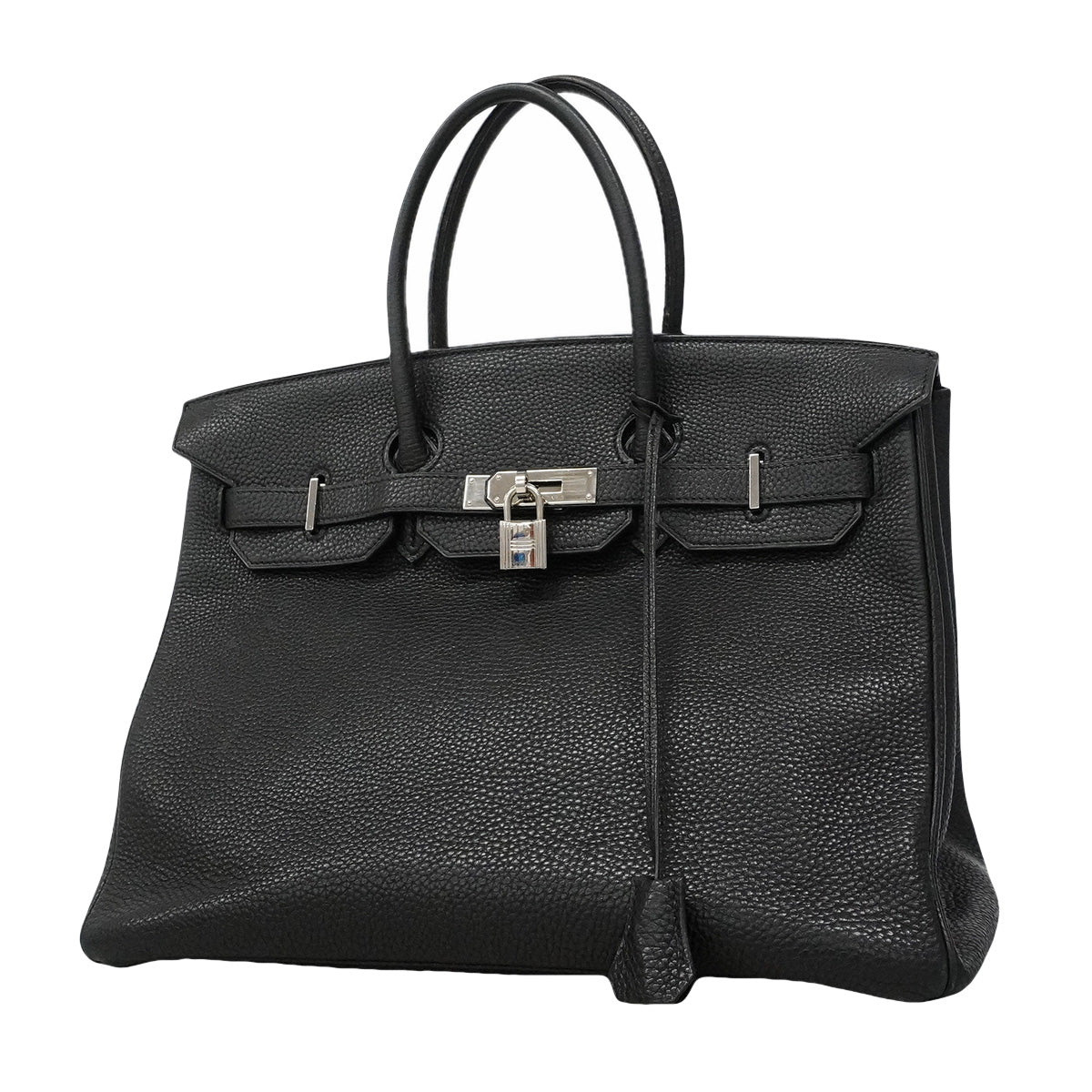 【6ia1140】エルメス ハンドバッグ バーキン35 トゴ ブラック シルバー金具 □K刻印【中古】レディース