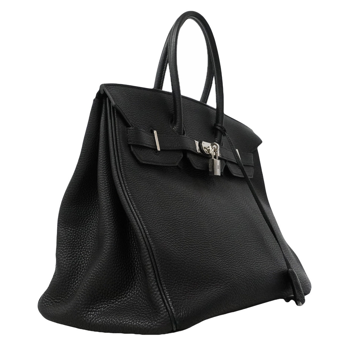 【6ia1140】エルメス ハンドバッグ バーキン35 トゴ ブラック シルバー金具 □K刻印【中古】レディース
