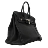 【6ia1140】エルメス ハンドバッグ バーキン35 トゴ ブラック シルバー金具 □K刻印【中古】レディース