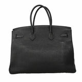 【6ia1140】エルメス ハンドバッグ バーキン35 トゴ ブラック シルバー金具 □K刻印【中古】レディース
