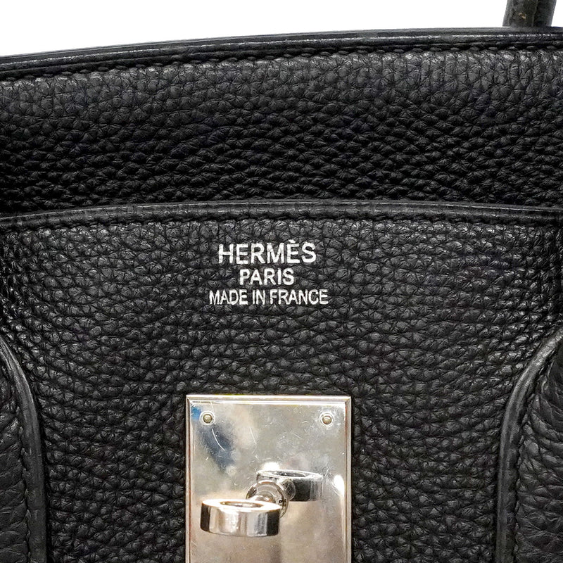 【6ia1140】エルメス ハンドバッグ バーキン35 トゴ ブラック シルバー金具 □K刻印【中古】レディース