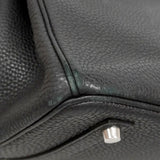 【6ia1140】エルメス ハンドバッグ バーキン35 トゴ ブラック シルバー金具 □K刻印【中古】レディース