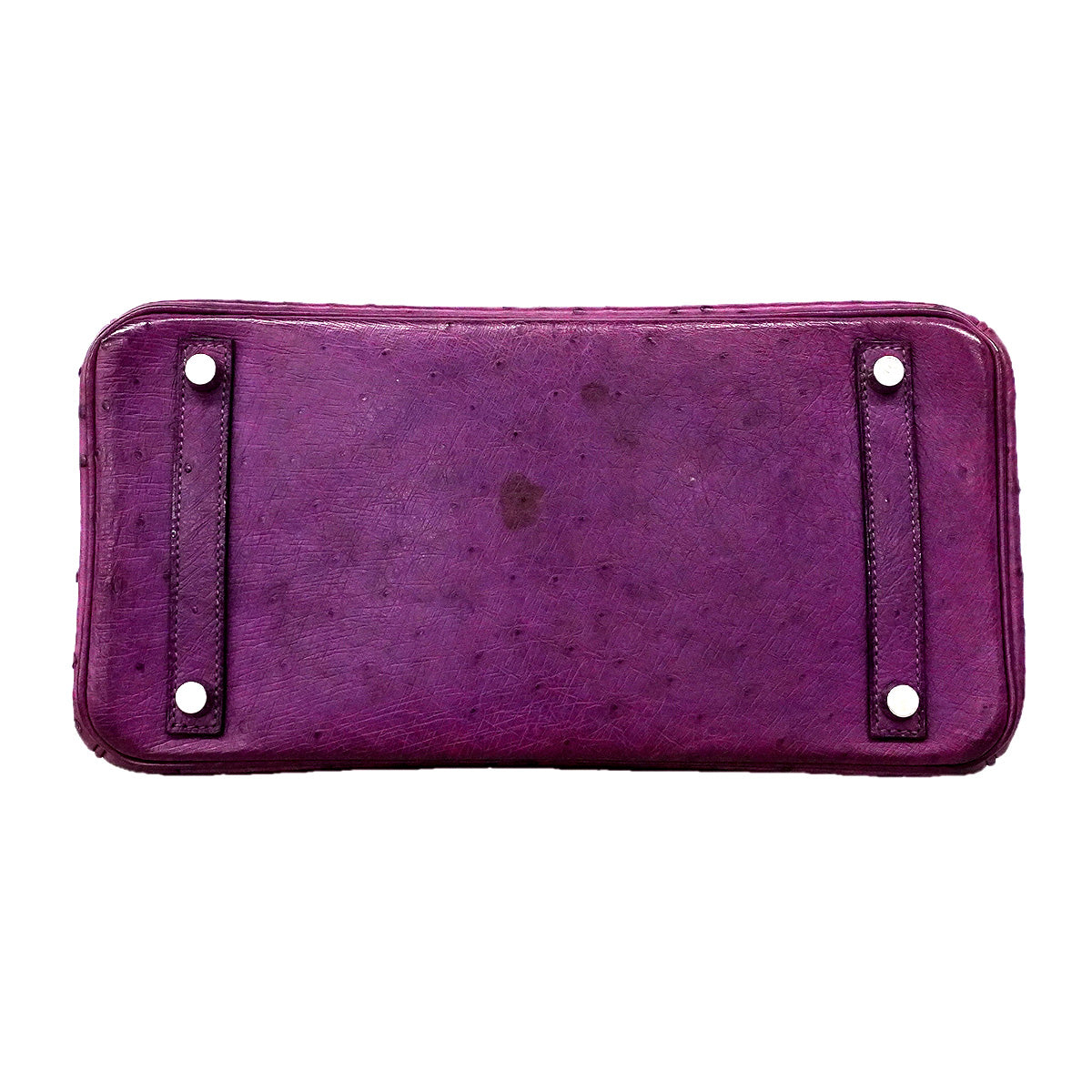 【6ia1141】エルメス ハンドバッグ バーキン30 オーストリッチ ヴィオレ シルバー金具 □L刻印【中古】レディース