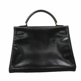 【6ia1142】エルメス ハンドバッグ ケリー32 ボックスカーフ ブラック ゴールド金具 ○W刻印 2wayバッグ【中古】レディース