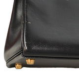 【6ia1142】エルメス ハンドバッグ ケリー32 ボックスカーフ ブラック ゴールド金具 ○W刻印 2wayバッグ【中古】レディース