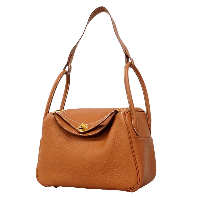 【6ia1143】エルメス ハンドバッグ リンディ26 トリヨンクレマンス ゴールド ゴールド金具 K刻印 2wayバッグ【中古】レディース